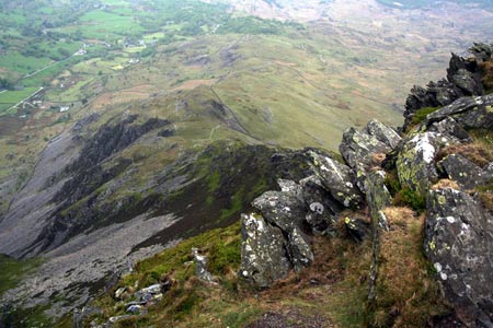 Looking down the west ridge of Cnicht to Cwm Croesor