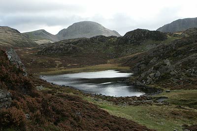 Blackbeck Tarn by path from Honister Pass to Haystacks