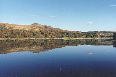 Leather Tor reflected in Burrator Reservoir