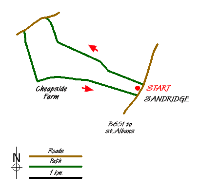Route Map - Sandridge Circular Walk