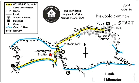 Route Map - Leamington Spa circular Walk