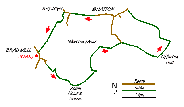 Route Map - Shatton Moor and Offerton Walk
