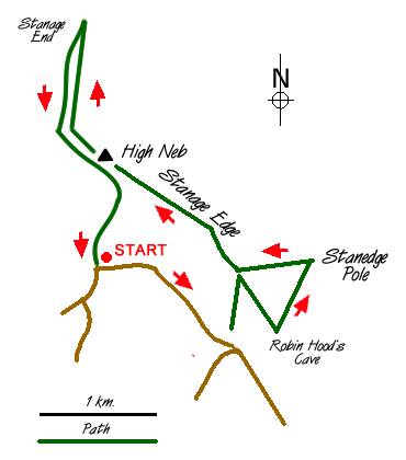 Route Map - Stanage Edge Walk