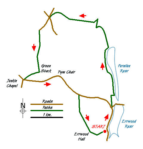 Route Map - Taxal Edge, Jenkin Chapel & Pym Chair Walk