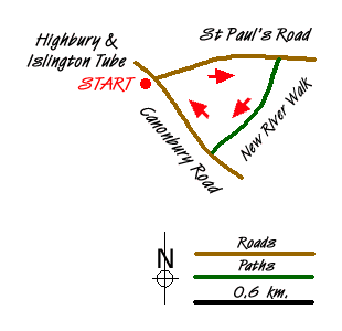 Route Map - Highbury & Islington & New River Walk