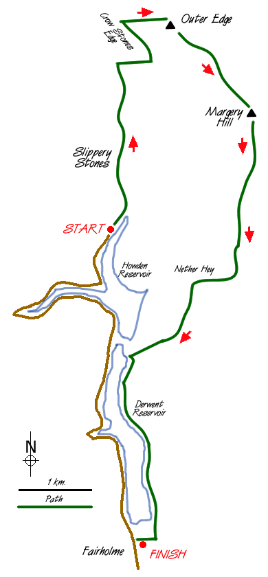 Route Map - Howden Edge & Derwent Valley Walk