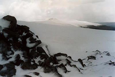 Summit of Pen Twyn Glas seen during an ascent of Waun Fach