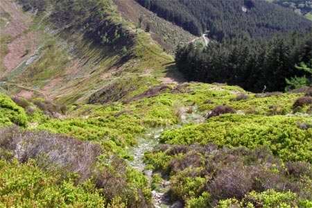 Path down Maesglase's south-east ridge