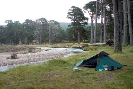 Wild camping at Derry Lodge