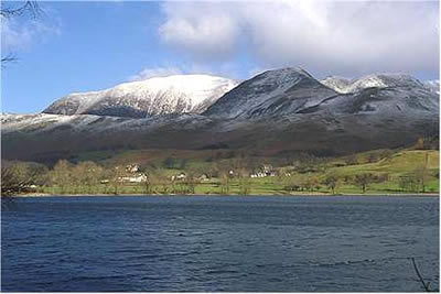 Looking across Buttermere to the village