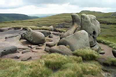 Interesting rock sculptures on the Kinder Plateau