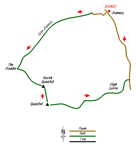 Route Map - Goatfell, Isle of Arran Walk