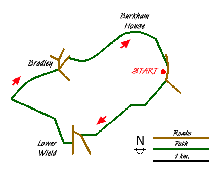 Route Map - Bradley & Burkham Circular Walk