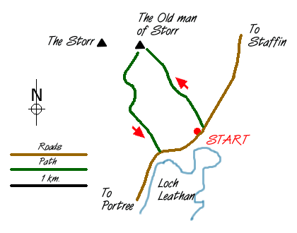 Route Map - The Storr Sanctuary from Loch Leathen Walk