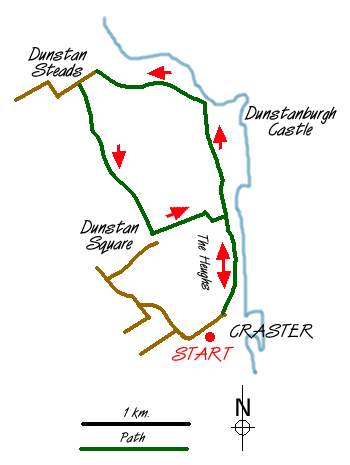 Route Map - Dunstanburgh Castle Walk
