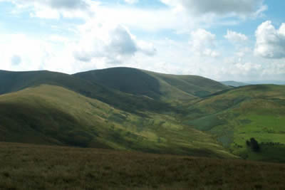 The hills near Kirk Yetholm seen from the Pennine Way