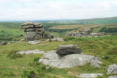 Granite outcrops near Saddle Tor