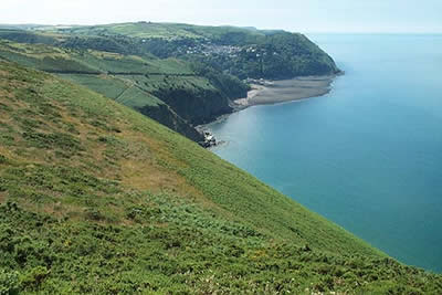 Lynmouth & Lynton from South West Coast Path, Contisbury