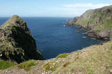 View north along coast to Old Man of Stoer