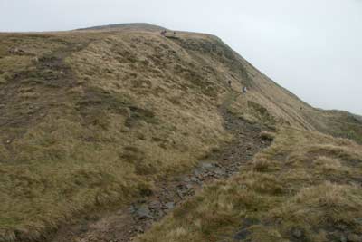 Path to summit plateau of Pendle Hill