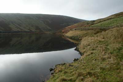 Upper Ogden Reservoir is surrounded by moors