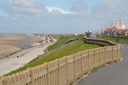 The high level path above the beach approaching Bispham