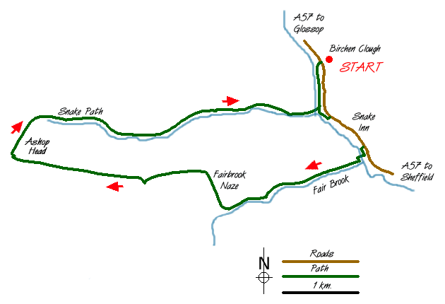 Route Map - Fair Brook & Kinder Northern Edges Walk