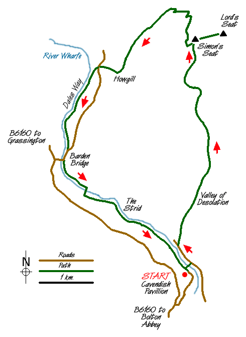 Route Map - Simon's Seat Walk