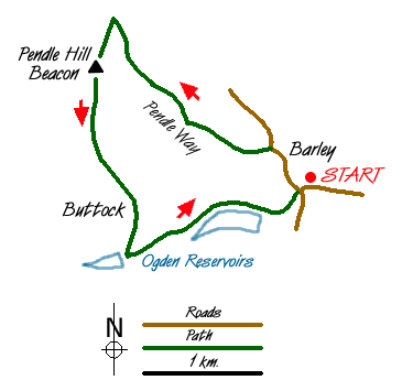 Route Map - Pendle Hill Walk