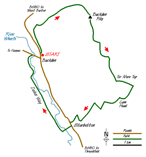 Route Map - Buckden Pike Walk
