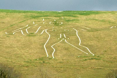 Cerne Giant from viewing point north of village of Cerne Abbas