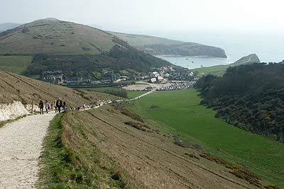 Paved path from Lulworth Cove to Durdle Door
