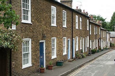 Terraced cottages in Orchard Street near St Albans Abbey