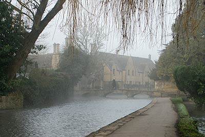 Crowds are absent in Bourton-on-the-Water in winter