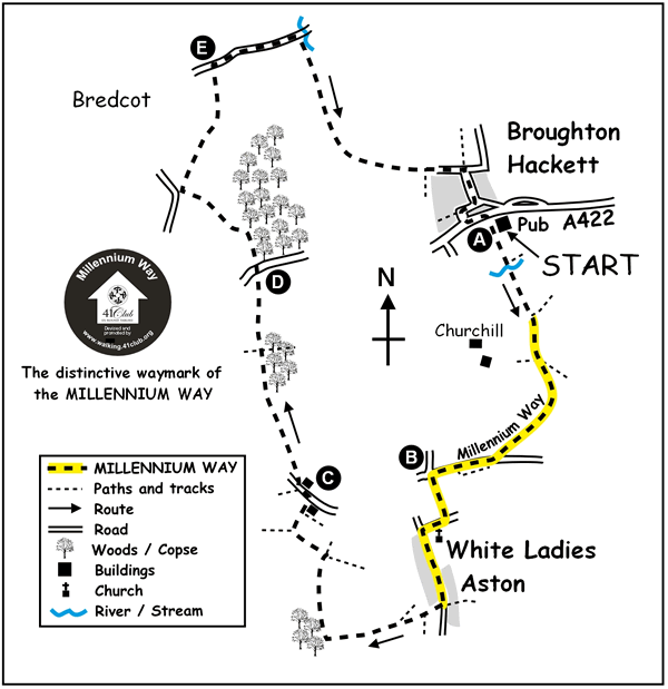 Route Map - White Ladies & Aston circular Walk