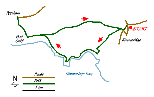 Route Map - Kimmeridge & Tyneham Walk