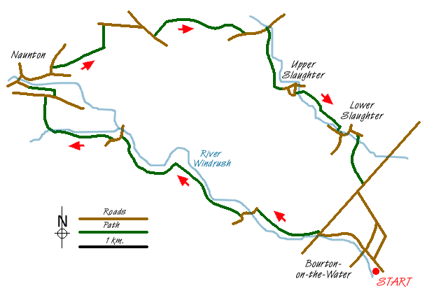 Route Map - Naunton & the Slaughters Walk