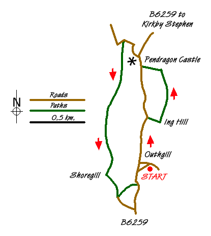 Route Map - Pendragon Castle Walk