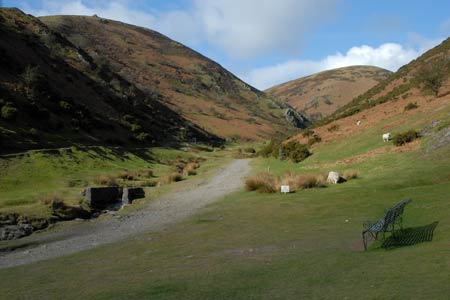 Looking up Carding Mill Valley from the start
