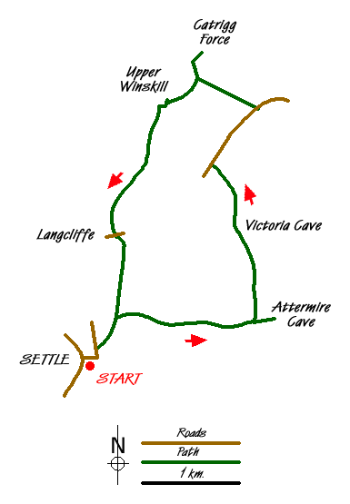 Route Map - Attermire Scar and Catrigg Force Walk