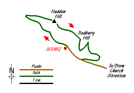 Route Map - Haddon Hill and Bodbury Hill Walk