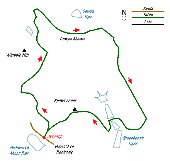 Route Map - Turf Moor & Black Hill Walk