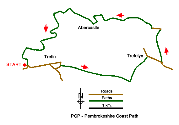 Route Map - Abercastle & Trefin Circular Walk