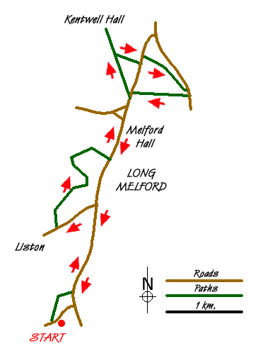 Route Map - Historic Long Melford Walk