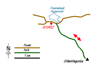 Route Map - Shutlingsloe from Trentabank Walk