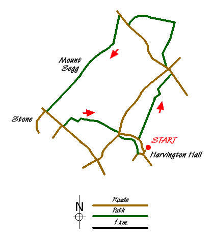 Route Map - Mount Segg & Harvington Hall Walk