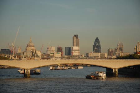 Waterloo Bridge, the River Thames and the London skyline
