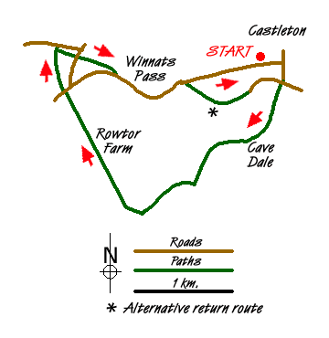 Route Map - Cave Dale and Winnats Pass Walk