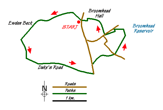 Route Map - Broomhead Moor & Ewden Beck Walk