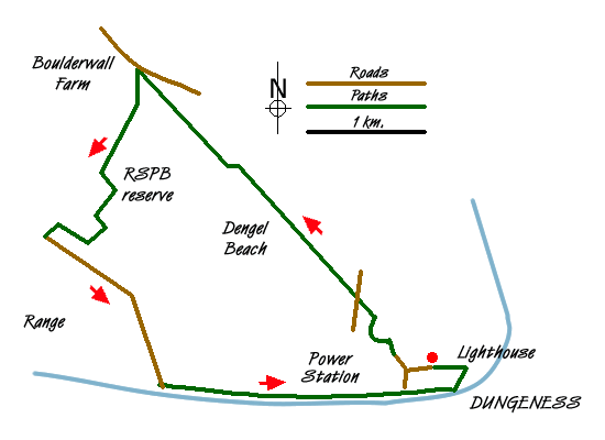 Route Map - Dungeness & Romney Marsh Walk